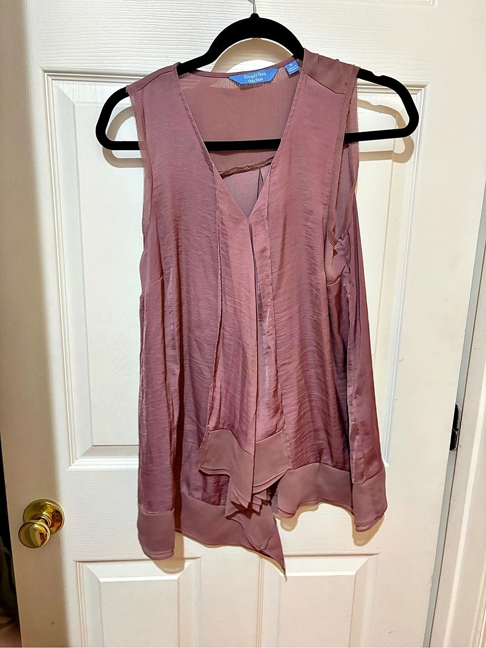 Simply Vera Wang Layered Sleeveless Blouse in Purple Size Medium